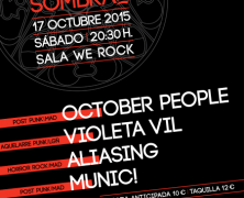 IV FESTIVAL MELODIAS DE SOMBRAS: OCTOBER PEOPLE, VIOLETA VIL, ALIASING Y MUNIC!, 17 DE OCTUBRE EN MADRID